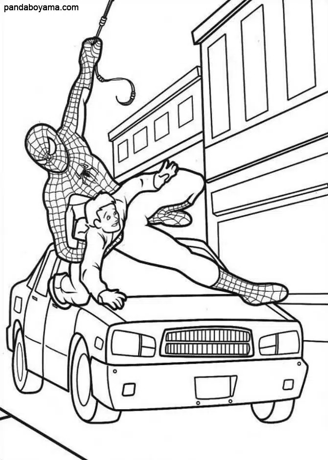 Kahraman Örümcek Adam boyama sayfası