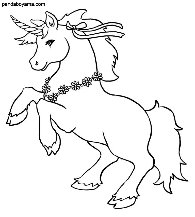 Sevimli Unicorn boyama sayfası