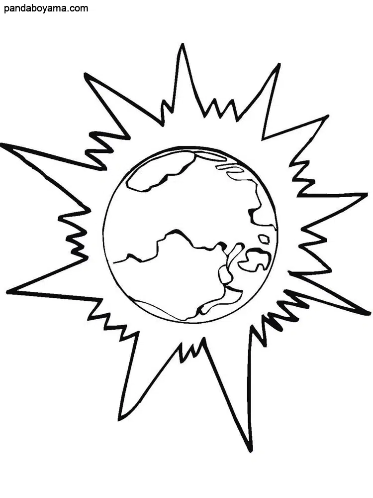 Güneş Gezegen boyama sayfası