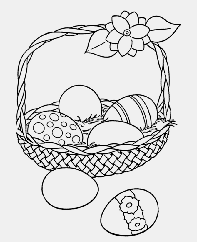 Sepet içinde Yumurta boyama sayfası