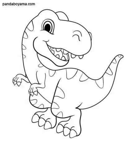 Gülümseyen Dinozor boyama sayfası