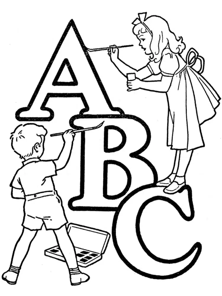 3 Yaş ABC boyama sayfası