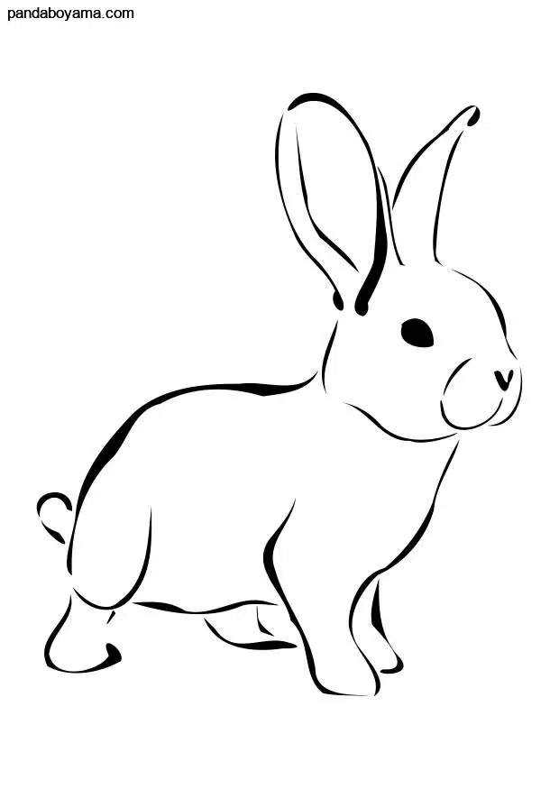 Silüet Tavşan boyama sayfası