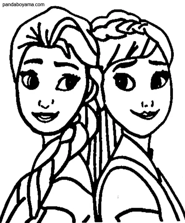 Anna ve Elsa boyama sayfası