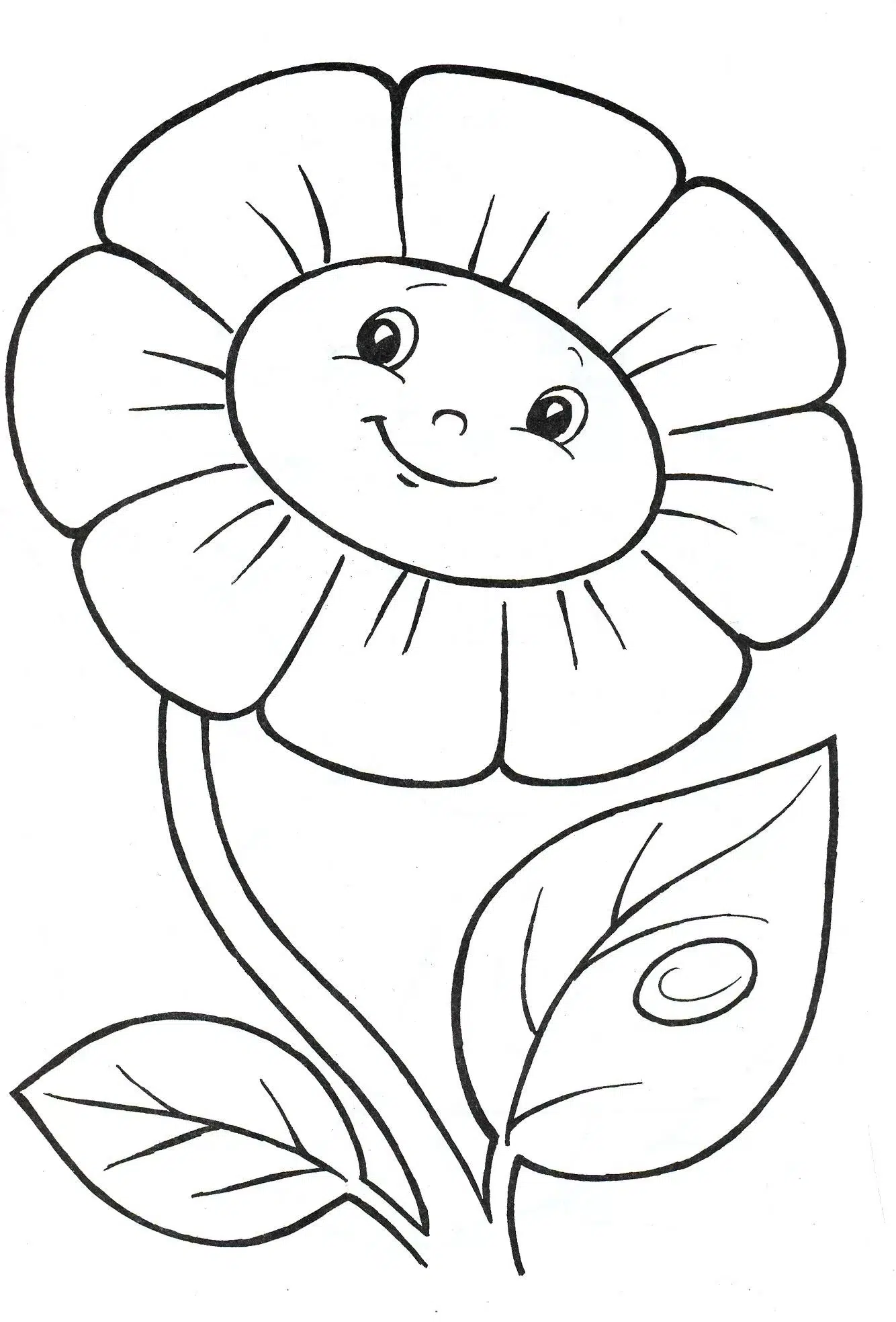 Çocuklar için Papatya Çiçeği boyama sayfası