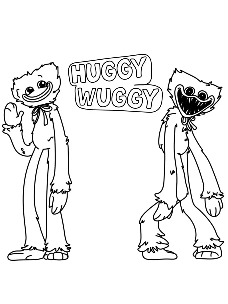 ikili Huggy Wuggy boyama sayfası