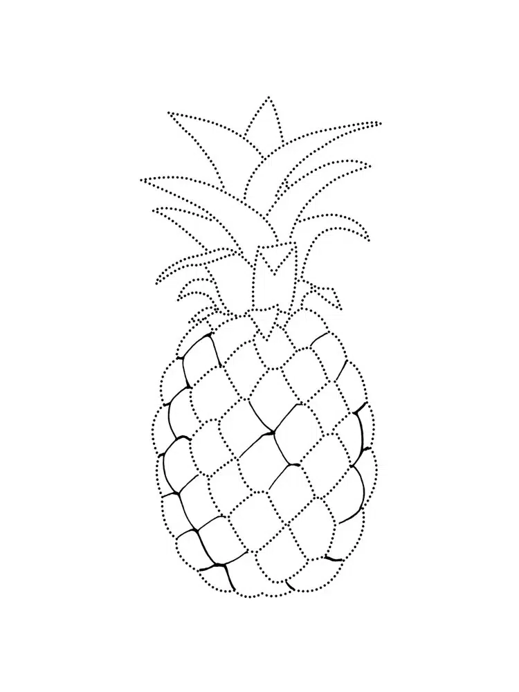 Çizgilerle Ananas boyama sayfası