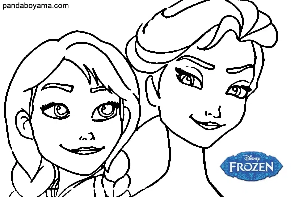 Anna Elsa Frozen boyama sayfası