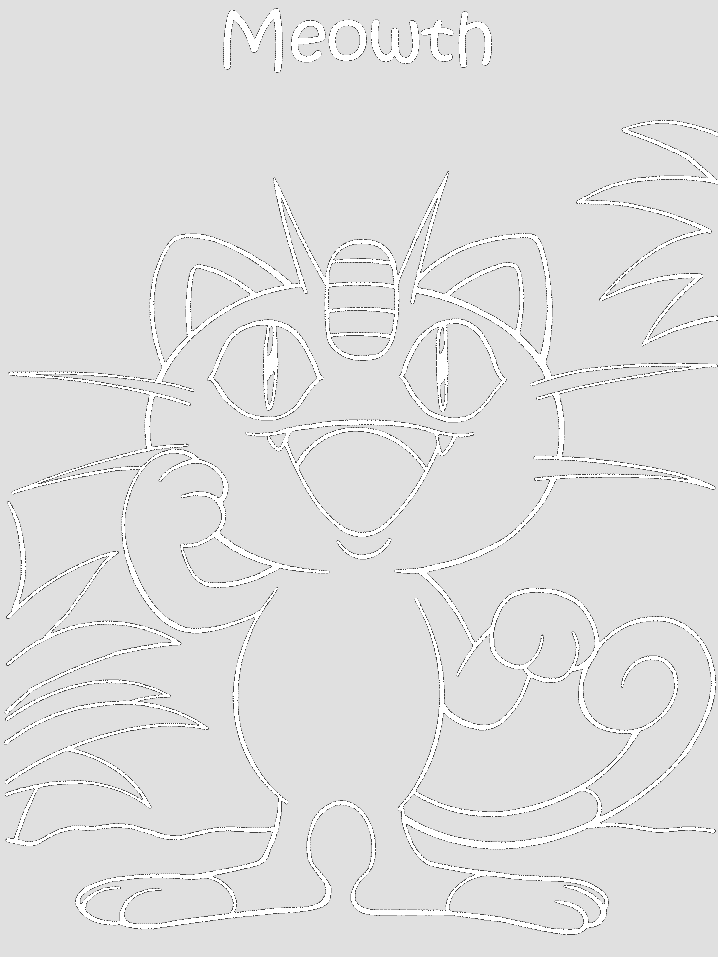 Pokemon Kedi boyama sayfası
