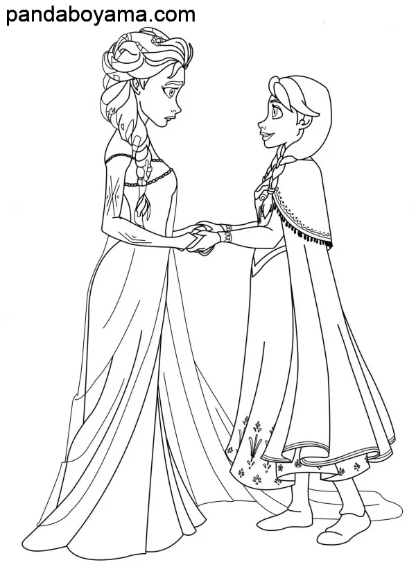Elsa ve Anna Yeni boyama sayfası