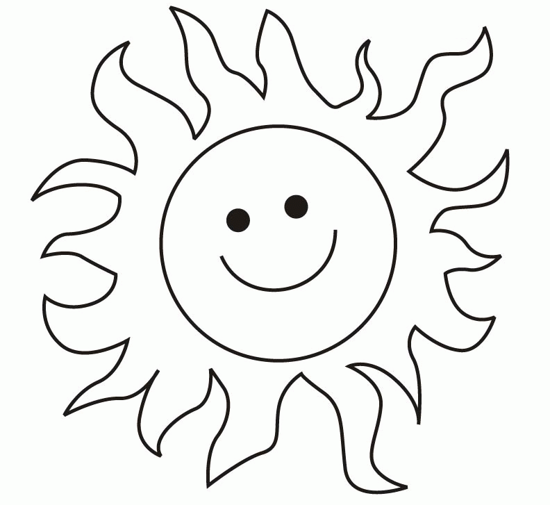 Mutlu ve Gülen Güneş boyama sayfası