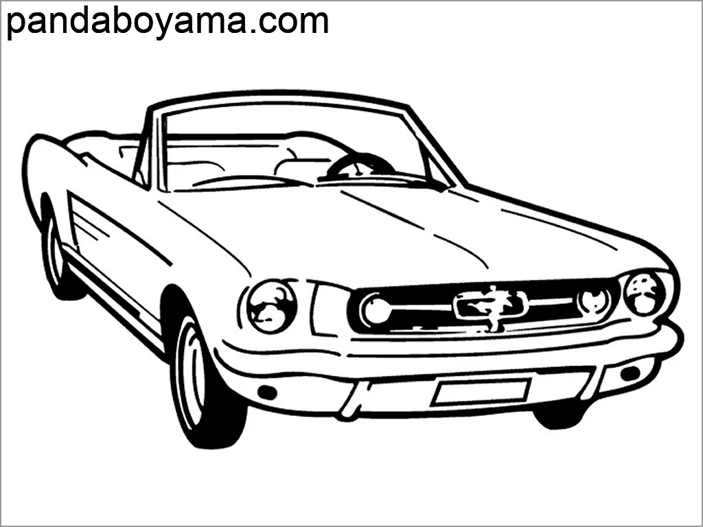 Araba Mustang boyama sayfası
