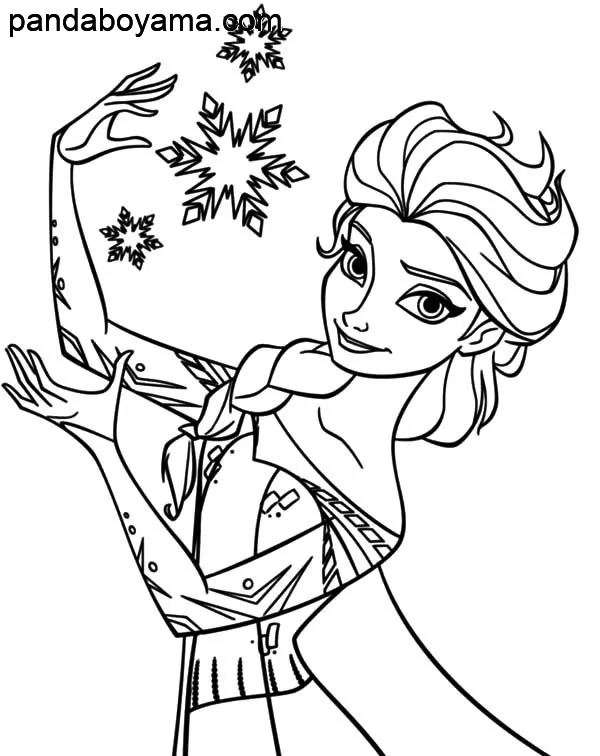 Karlar Ülkesinde Elsa boyama sayfası