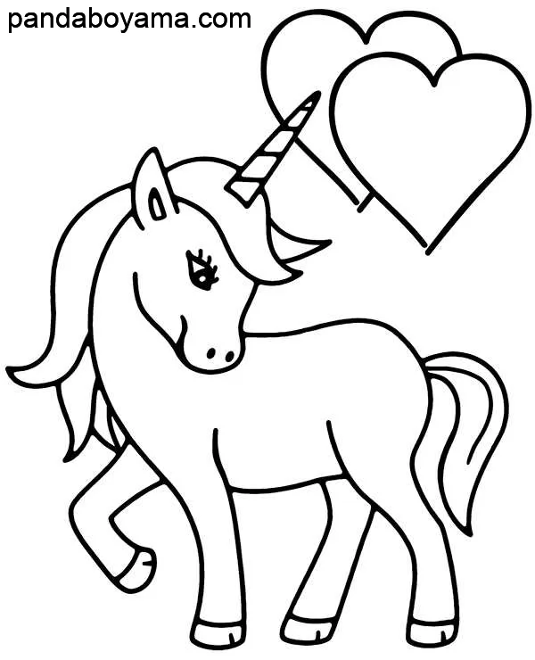 At ve Kalp boyama sayfası
