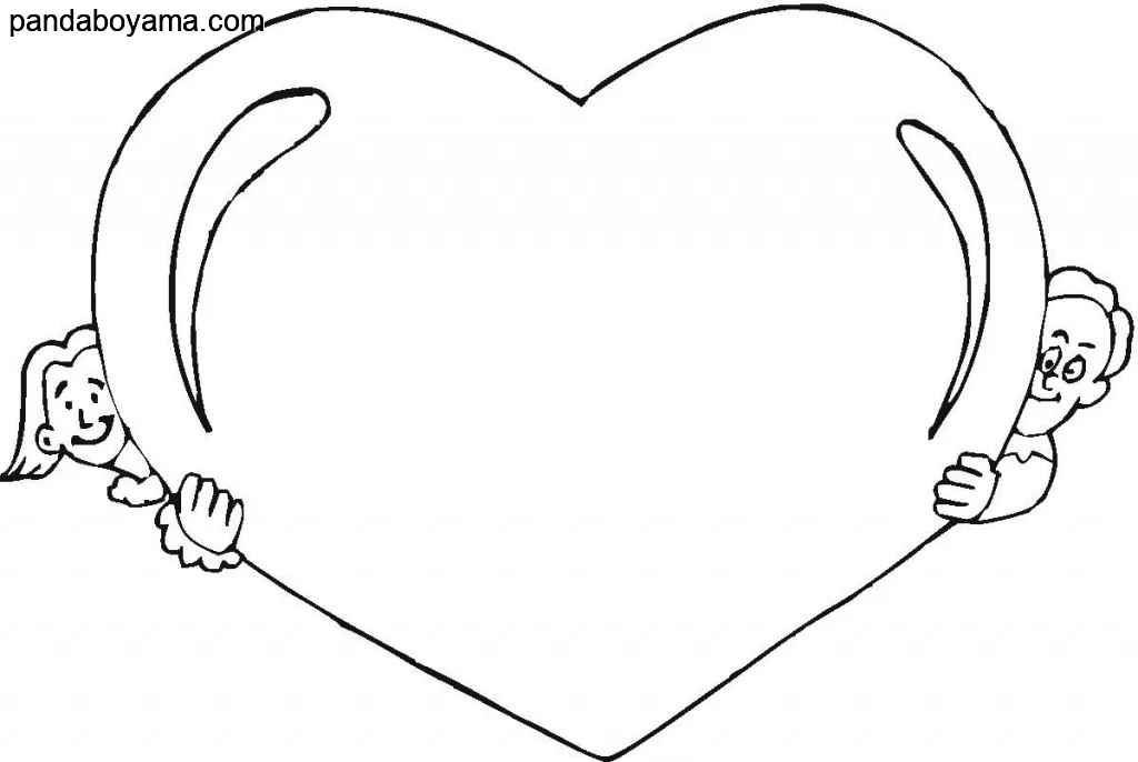 Bir Kalp boyama sayfası