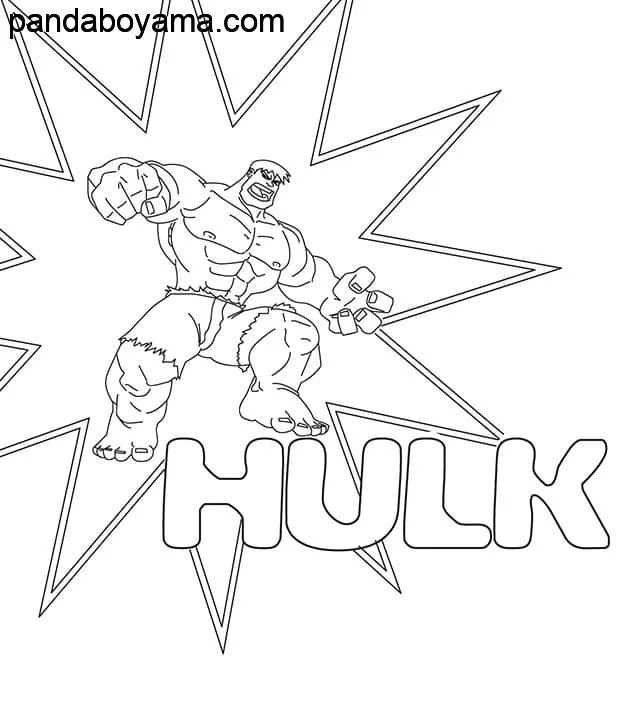 Süper Kahraman Hulk boyama sayfası
