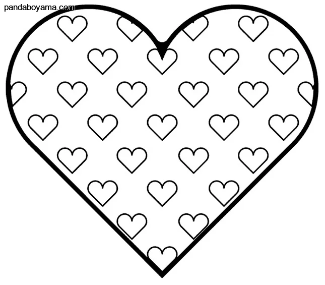 Kalp içinde Kalp boyama sayfası