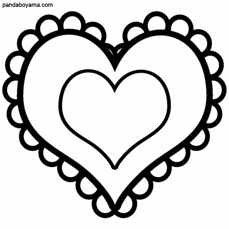 Kalp ve Yuvarlaklar boyama sayfası
