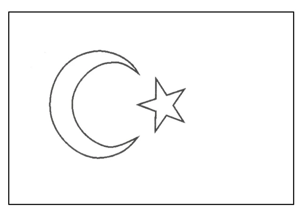 Türkiye Bayrak boyama sayfası