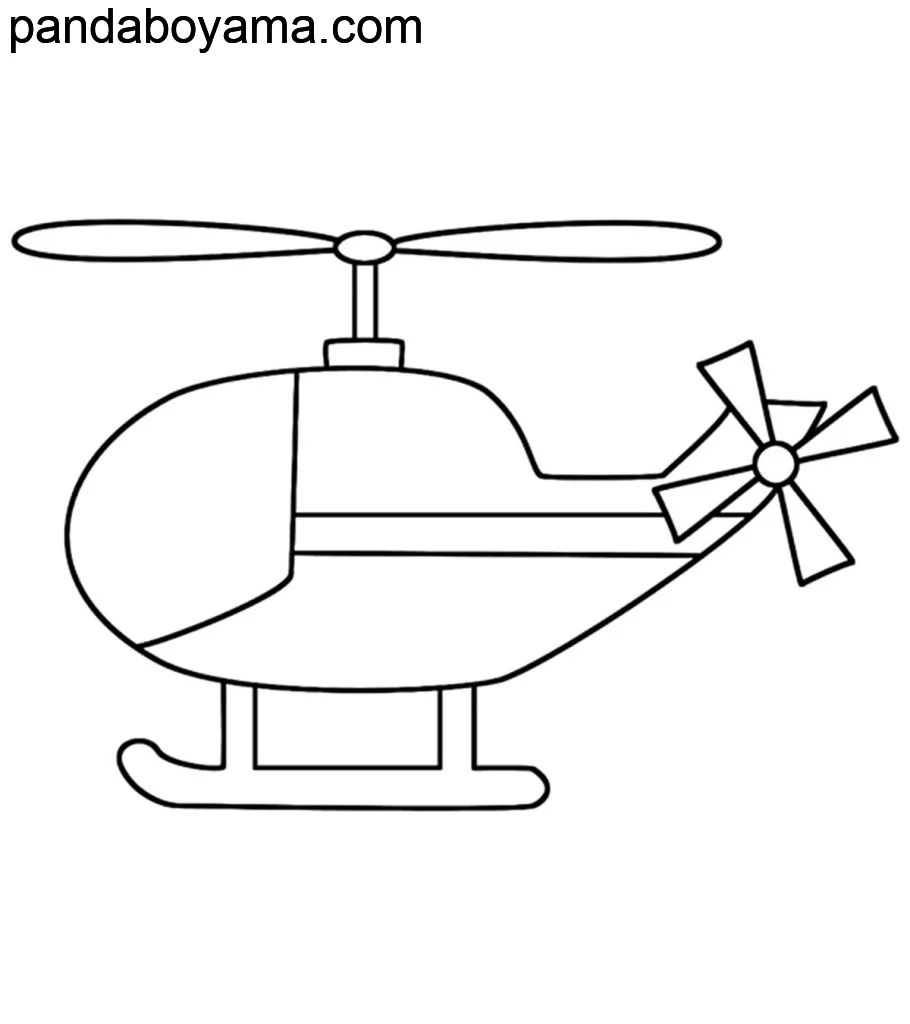 Basit Helikopter boyama sayfası
